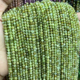 4MM Green Garnet Faceted Round Beads 15''