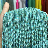 4MM Hubei Turquoise Faceted Round Beads DIY 15''