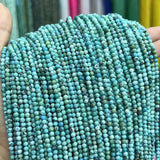 4MM Hubei Turquoise Faceted Round Beads DIY 15''