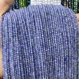 2/3/4MM Tanzanite Faceted Round Loose Beads 15''