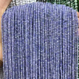 2/3/4MM Tanzanite Faceted Round Loose Beads 15''