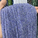2/3/4MM Tanzanite Faceted Round Loose Beads 15''