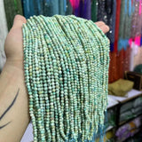 Peruvian Turquoise Faceted Round Spacer Beads 15"
