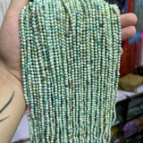 Peruvian Turquoise Faceted Round Spacer Beads 15"