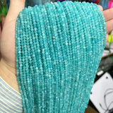 Amazonite Faceted Round Natural Stone Beads 2/3/4MM 15"