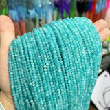 Amazonite Faceted Round Natural Stone Beads 2/3/4MM 15"