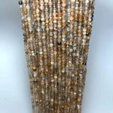 Multicolor Moonstone Faceted Round Stone Beads 15" Wholesale
