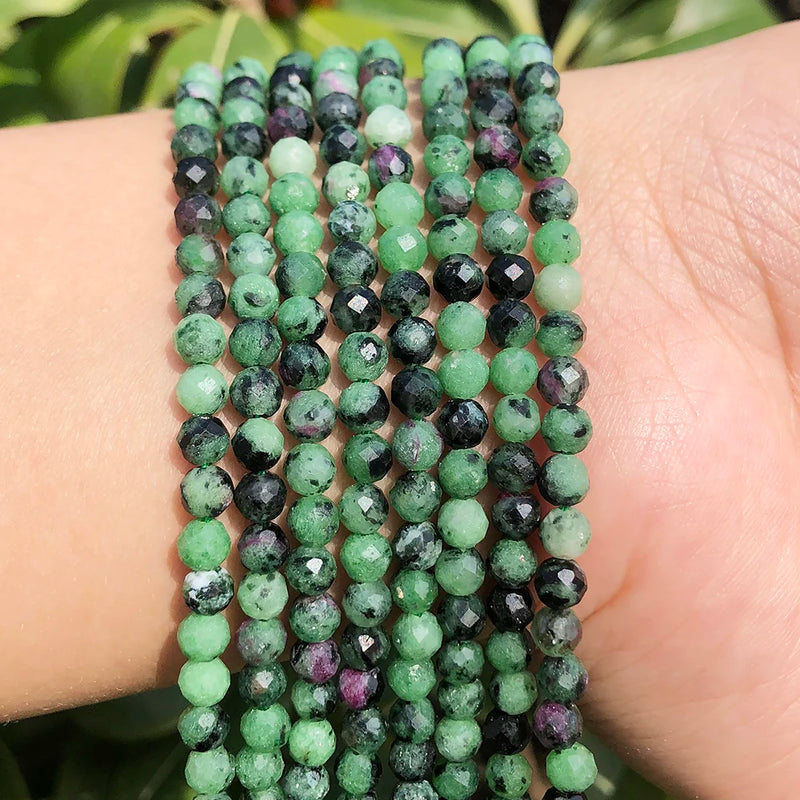 3mm Epidote Zoisite Stone Beads Natural Loose Gems - 15''