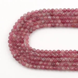 Faceted Natural Pink Tourmaline Waist Spacer Beads for Jewelry Making