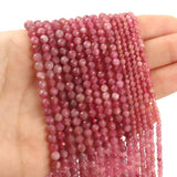 Faceted Natural Pink Tourmaline Waist Spacer Beads for Jewelry Making