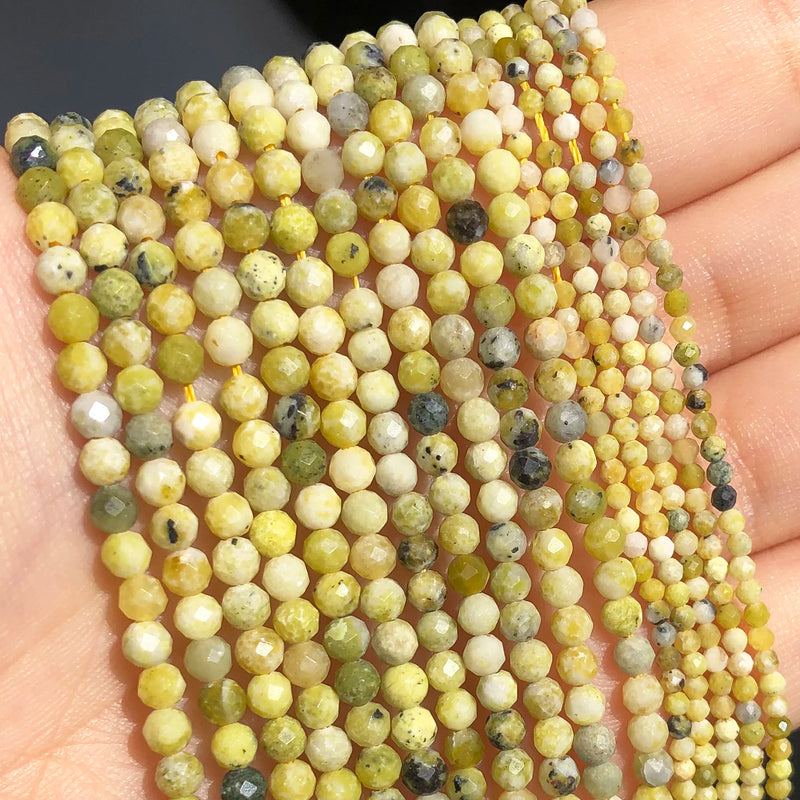 2 3 4mm Faceted Yellow Skin Turquoises Stone Spacer Beads for Jewelry Making