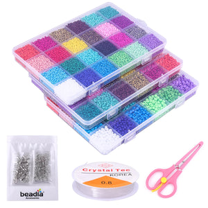 Glass Seed Beads Kit Czech Crystal Craft Beads Charms Tool For DIY Jewelry