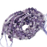3mm Natural Faceted Purple Gem Stone Beads Round Mineral Bead DIY Jewelry Making