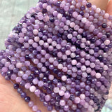 3mm Natural Faceted Purple Gem Stone Beads Round Mineral Bead DIY Jewelry Making