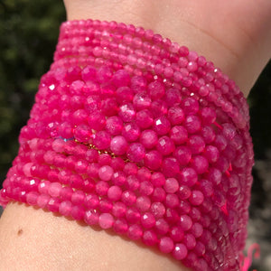 2 3 4mm Faceted Red Garnet Tourmaline Rubys Stone Loose Beads DIY