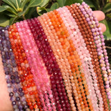 2 3 4mm Faceted Red Garnet Tourmaline Rubys Stone Loose Beads DIY