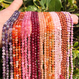 2 3 4mm Faceted Red Garnet Tourmaline Rubys Stone Loose Beads DIY