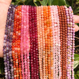 2 3 4mm Faceted Red Garnet Tourmaline Rubys Stone Loose Beads DIY