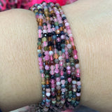Natural Multicolor Tourmaline Beads 15'' Faceted Tiny Spacer DIY Loose Beads
