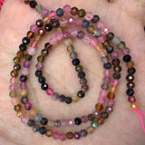 Natural Multicolor Tourmaline Beads 15'' Faceted Tiny Spacer DIY Loose Beads