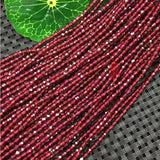 Red Garnet Stone Beads Faceted Spacer Tiny DIY Loose Beads 15''