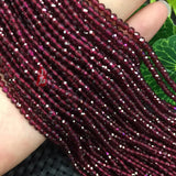 Red Garnet Stone Beads Faceted Spacer Tiny DIY Loose Beads 15''