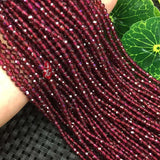 Red Garnet Stone Beads Faceted Spacer Tiny DIY Loose Beads 15''