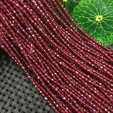 Red Garnet Stone Beads Faceted Spacer Tiny DIY Loose Beads 15''