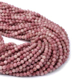 3mm Rhodochrosite Stone Beads Round Faceted for Jewelry Making DIY