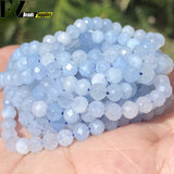Natural Aquamarine Faceted Stone Beads 2/3/4mm
