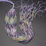 2/3/4mm Natural Fluorite Stone Beads Micro Faceted Spacer Beads