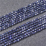 Natural Terahertz Stone Beads 15'' Round Faceted Spacer DIY Loose Beads