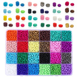 Small Glass Seed Bead Box Czech Crystal Charm Beads Set