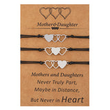Mother Daughter Bracelets Set Love Heart Rope Bracelets
