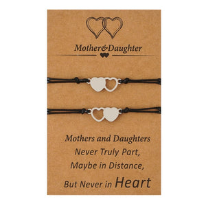 Mother Daughter Bracelets Set Love Heart Rope Bracelets