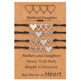 Mother Daughter Bracelets Set Love Heart Rope Bracelets