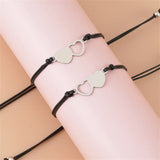 Mother Daughter Bracelets Set Love Heart Rope Bracelets