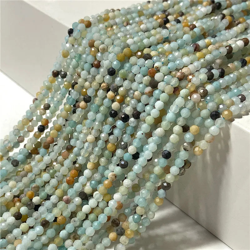 Sky River Beads Small Faceted Amazonite Stone Strand Loose Beads