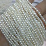 3MM Rice Shape High Light Freshwater Pearl Strand Earring Findings