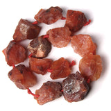 Natural Red Orange Agates Beads Freeform 7-8Pcs Minerals Nugget Gravel