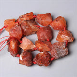 Natural Red Orange Agates Beads Freeform 7-8Pcs Minerals Nugget Gravel