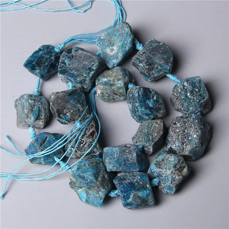Natural Apatite Nugget Beads Unpolished Gem Stone 7-8pcs