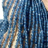 3mm Chalcedony Faceted Stone Bead Apatite Loose Quartz Beads DIY