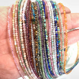 Faceted Natural Stone Beads Pink Quartz Lapis Turquoise Gem Necklace