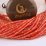 Faceted Natural Zircon Beads Orange Loose Gemstone Rondelle Beads
