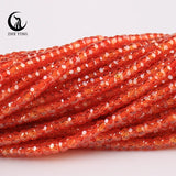 Faceted Natural Zircon Beads Orange Loose Gemstone Rondelle Beads