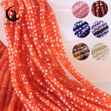 Faceted Natural Zircon Beads Orange Loose Gemstone Rondelle Beads