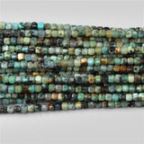 Natural Green African Turquoise Stone Square Bead 15''