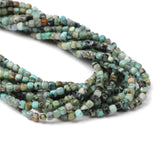 Natural Green African Turquoise Stone Square Bead 15''