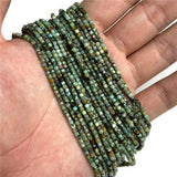 Natural Green African Turquoise Stone Square Bead 15''